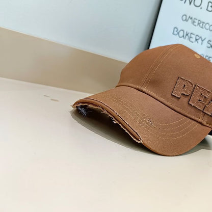 Baseball Distressed Lettering Applique Cap