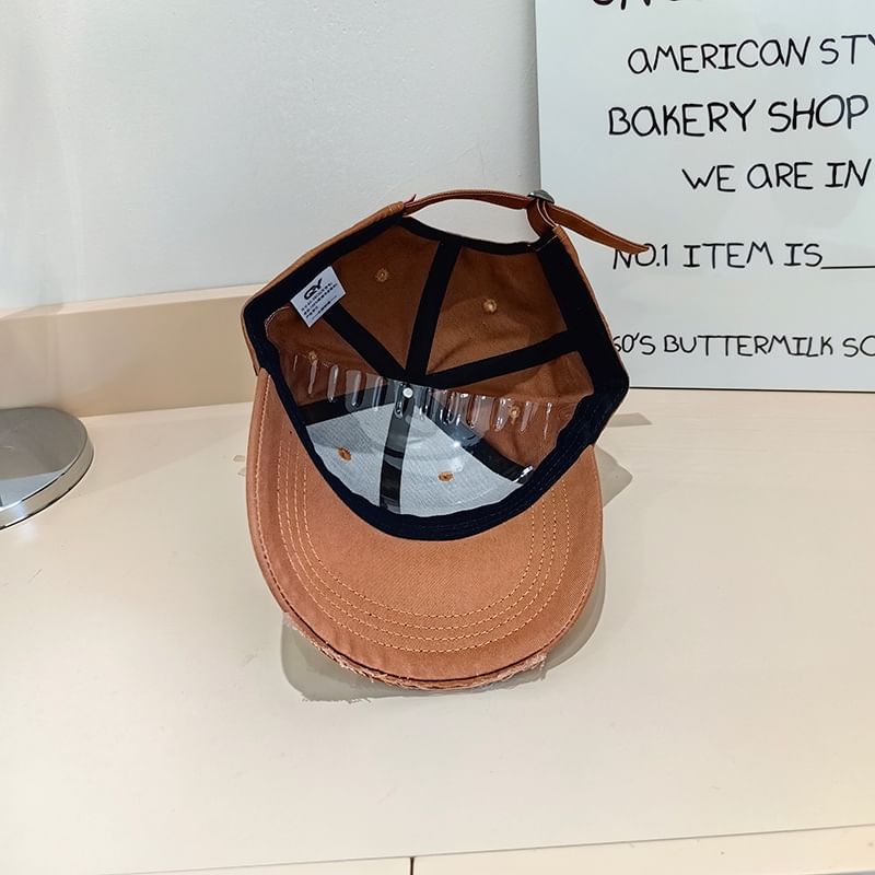 Baseball Distressed Lettering Applique Cap
