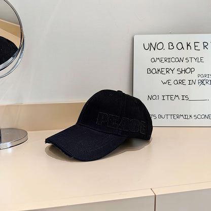 Baseball Distressed Lettering Applique Cap