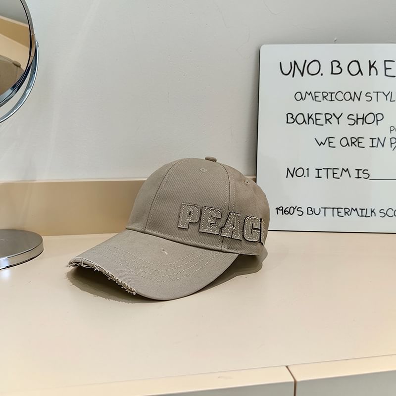 Baseball Distressed Lettering Applique Cap