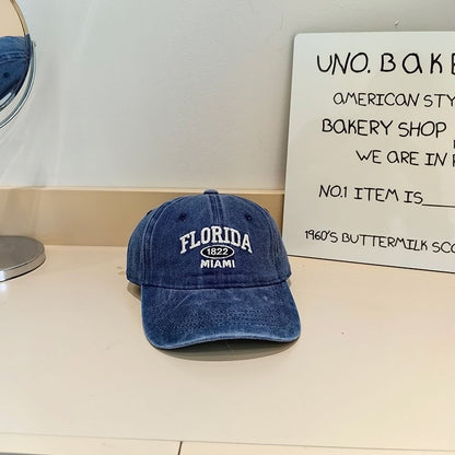 Baseball Lettering Cap Washed Embroidered