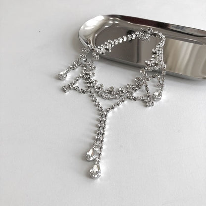 Layered Rhinestone Alloy Choker