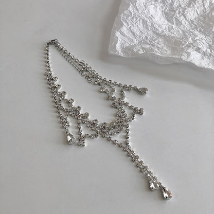 Layered Rhinestone Alloy Choker