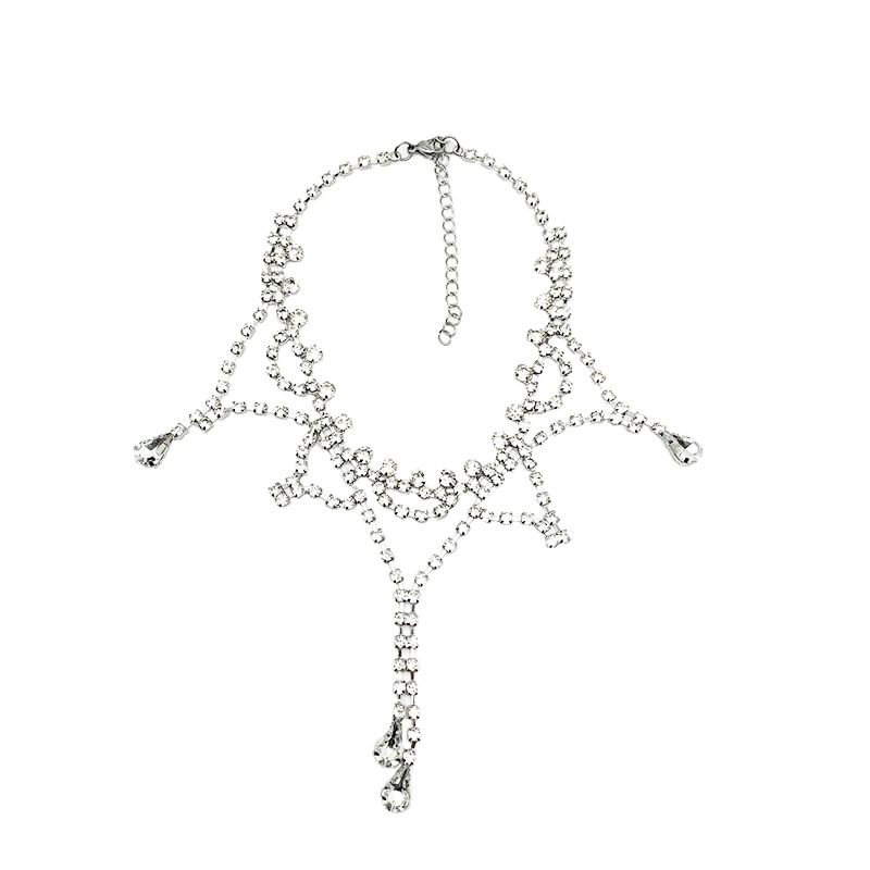 Layered Rhinestone Alloy Choker