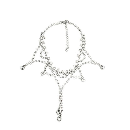 Layered Rhinestone Alloy Choker