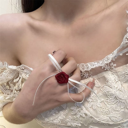 Fabric Floral Ring