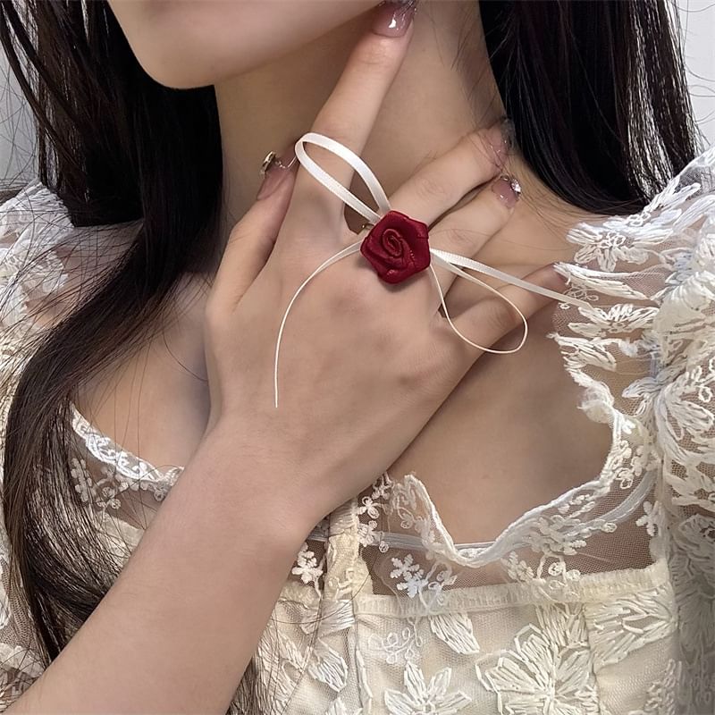 Fabric Floral Ring