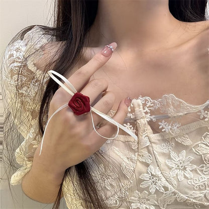 Fabric Floral Ring