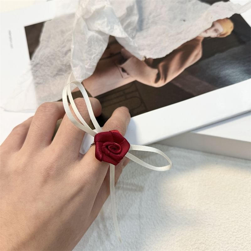 Fabric Floral Ring