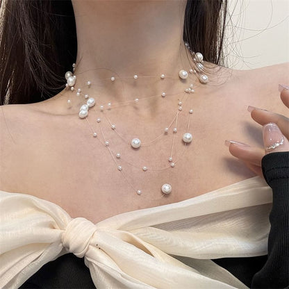 Choker Pearl Layered Faux