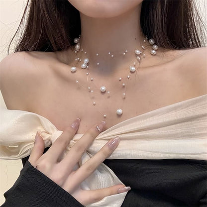 Choker Pearl Layered Faux