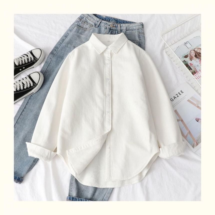 Shacket Plain Collared