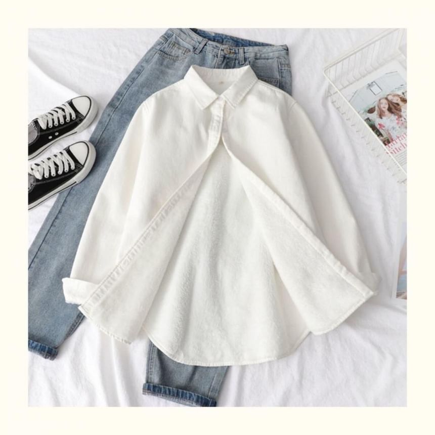 Shacket Plain Collared