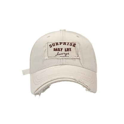 Applique Distressed Cap Baseball Lettering