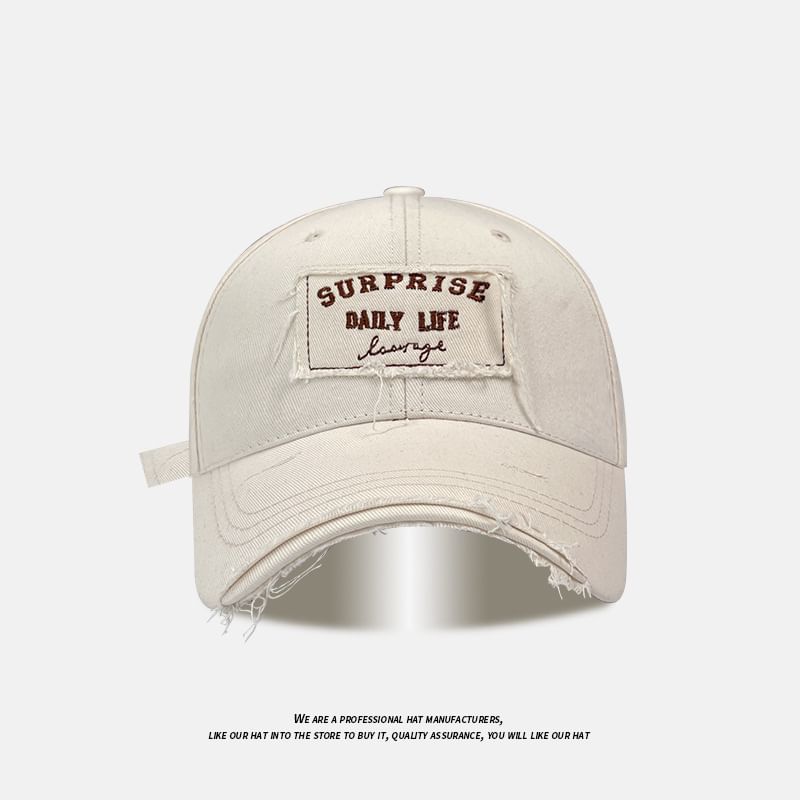 Applique Distressed Cap Baseball Lettering