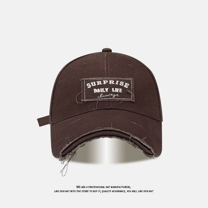 Applique Distressed Cap Baseball Lettering
