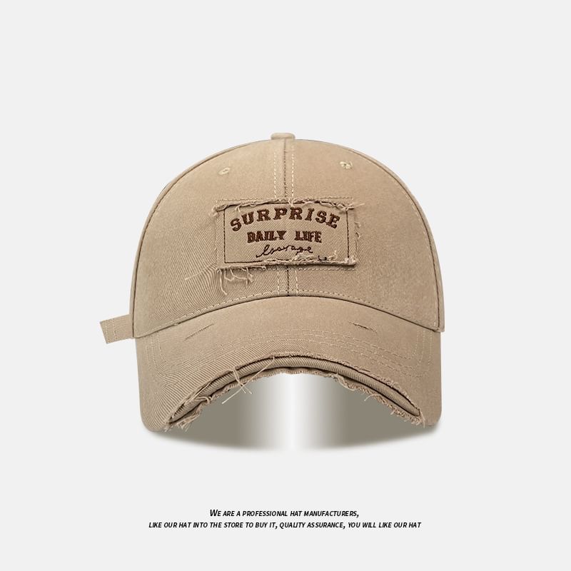 Applique Distressed Cap Baseball Lettering