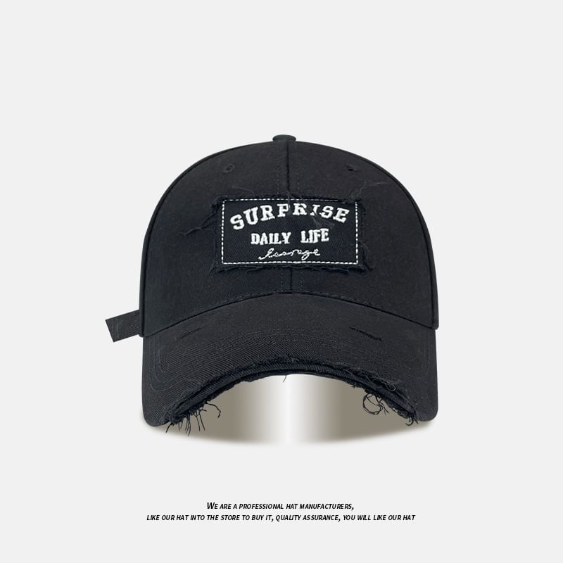 Applique Distressed Cap Baseball Lettering