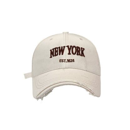 Baseball Lettering Embroidered Cap Distressed