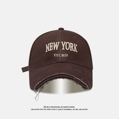 Baseball Lettering Embroidered Cap Distressed