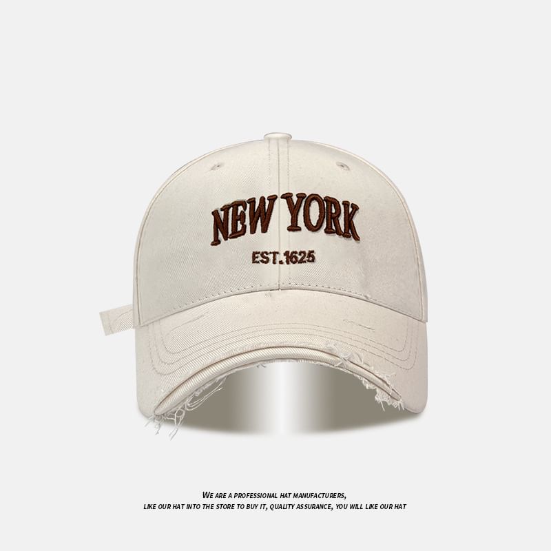 Baseball Lettering Embroidered Cap Distressed