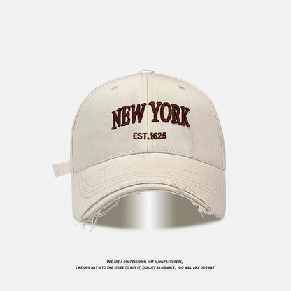 Baseball Lettering Embroidered Cap Distressed