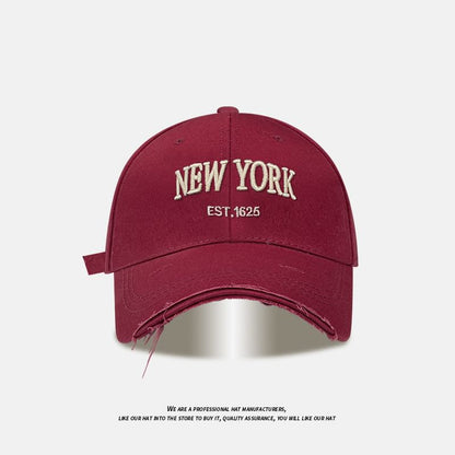 Baseball Lettering Embroidered Cap Distressed