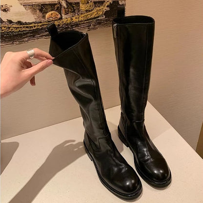 Faux Leather Boots Over-the-Knee