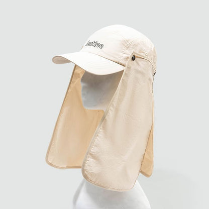 SampleLettering Embroidered Baseball Cap with Sun Protection Neck Flap