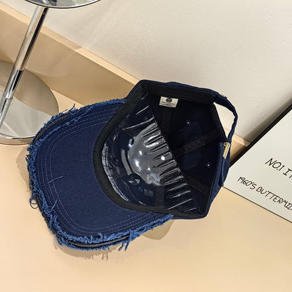 Baseball Embroidered Cap Distressed Lettering