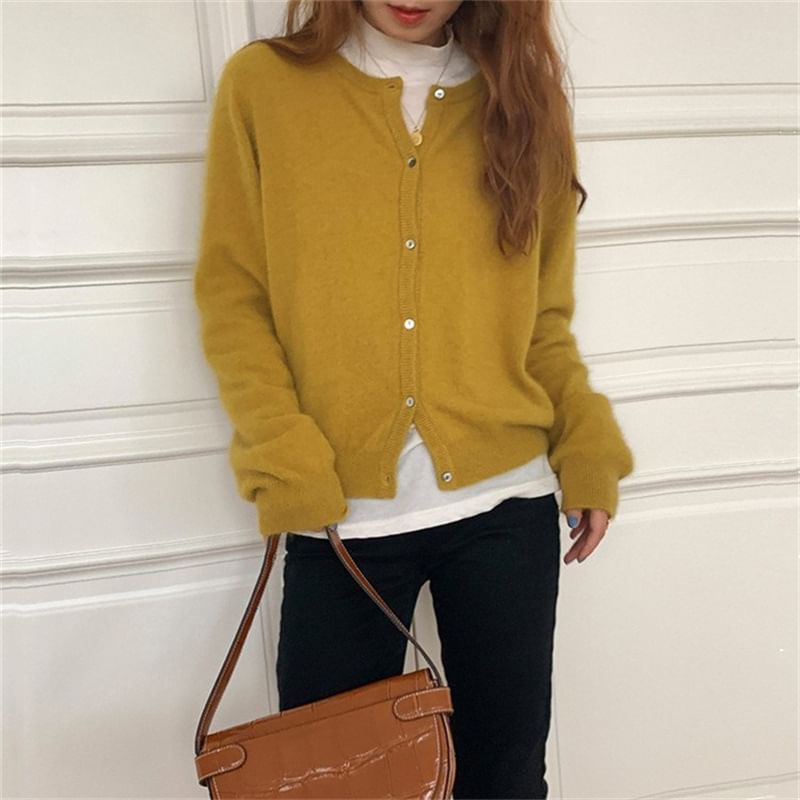 Cardigan Plain Button-Up