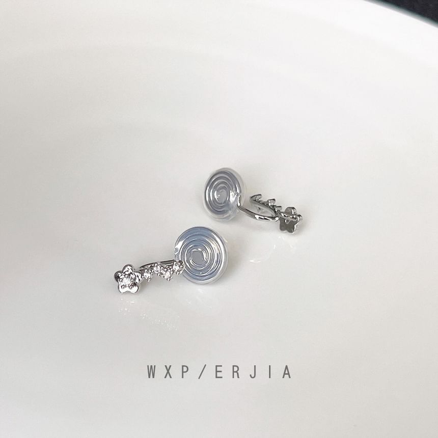 Ear Floral Cuff Rhinestone Alloy