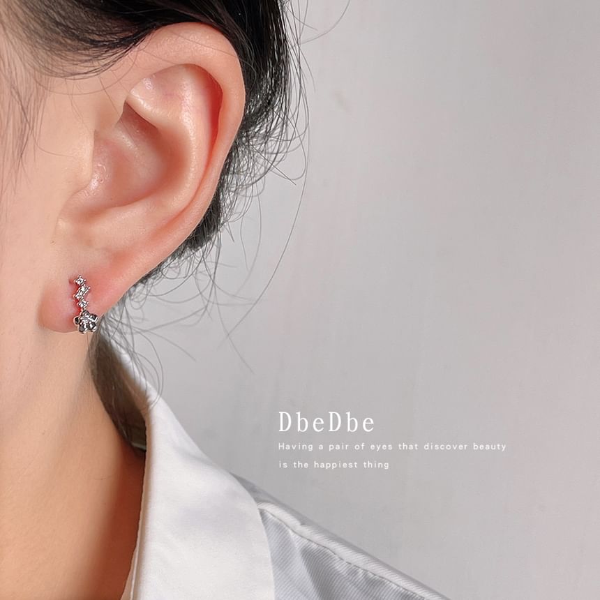 Ear Floral Cuff Rhinestone Alloy