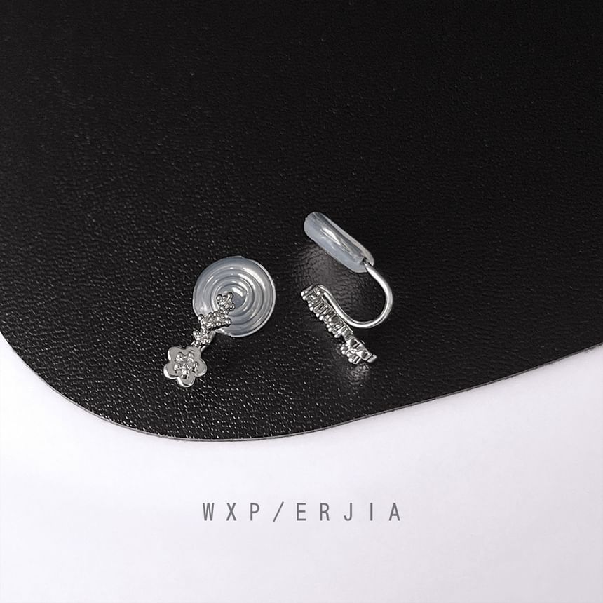 Ear Floral Cuff Rhinestone Alloy