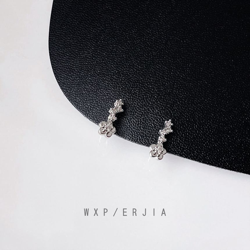 Ear Floral Cuff Rhinestone Alloy