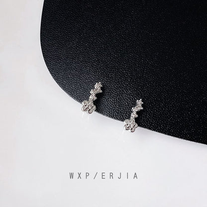 Ear Floral Cuff Rhinestone Alloy