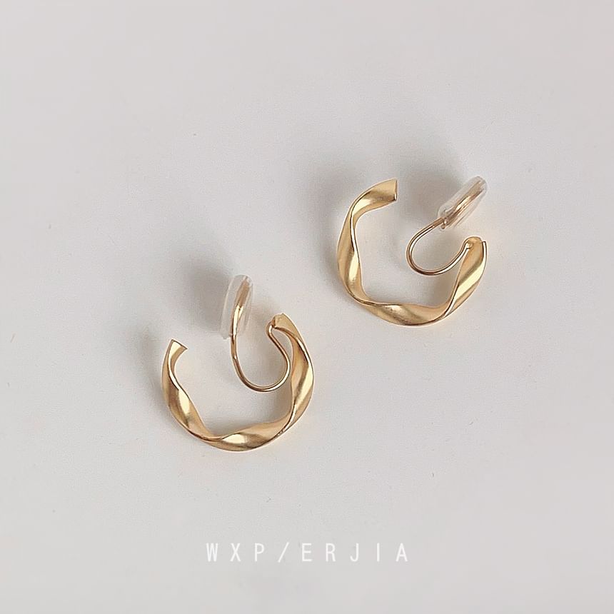 Cuff Earring Hoop Twisted Open Alloy