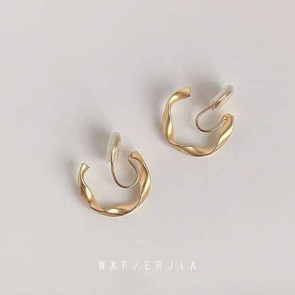 Cuff Earring Hoop Twisted Open Alloy