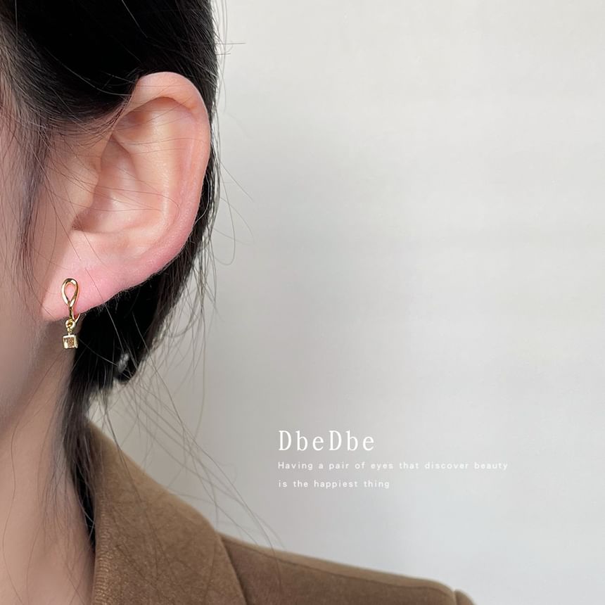 Earring Cuff Drop Cube Alloy