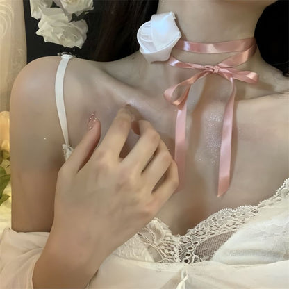 Ribbon Choker Rose