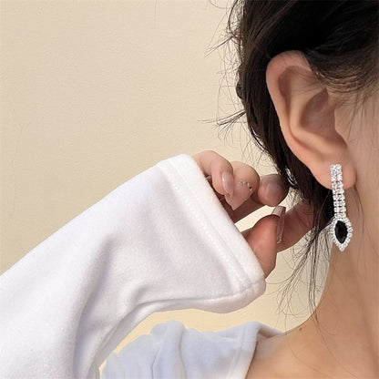 Earring Necklace / Rhinestone Drop Pendant
