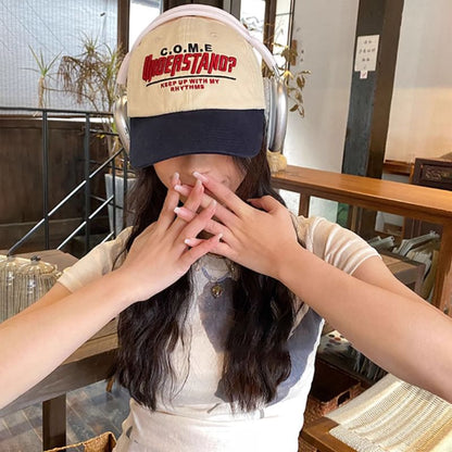Panel Embroidered Cap Lettering Baseball Color
