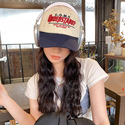 Panel Embroidered Cap Lettering Baseball Color