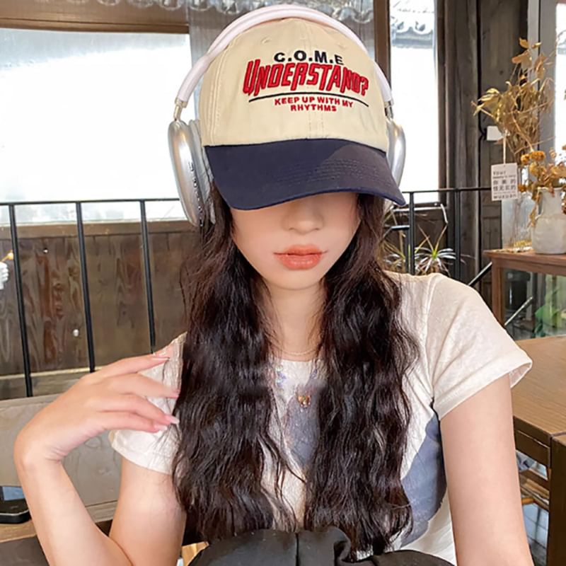 Panel Embroidered Cap Lettering Baseball Color