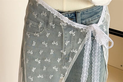Lace Designs) Half Skirt Apron (Various
