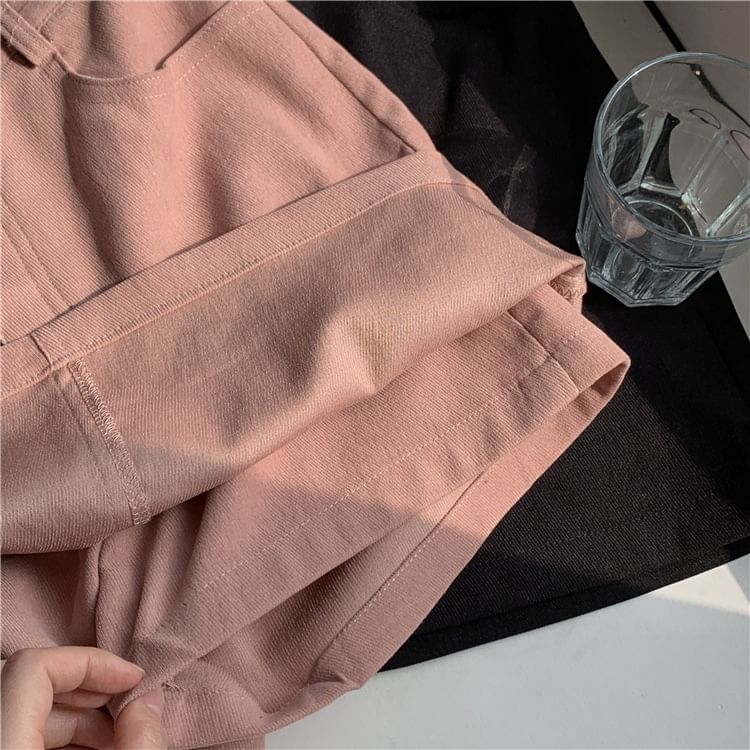 Plain A-Line Waist Skirt Mini High