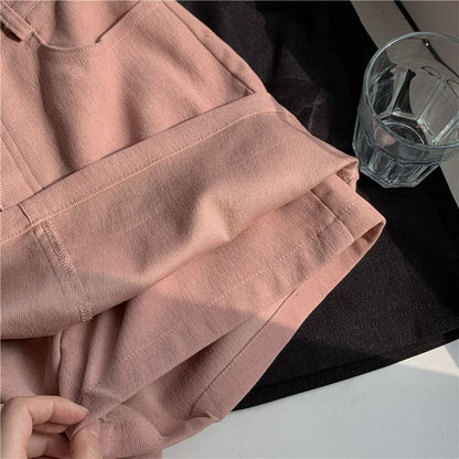 Plain A-Line Waist Skirt Mini High