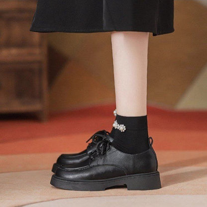Platform Heel Lace-Up Chunky Shoes