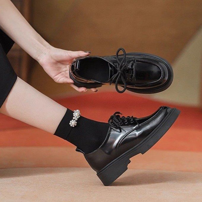 Platform Heel Lace-Up Chunky Shoes