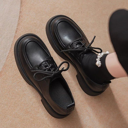 Platform Heel Lace-Up Chunky Shoes